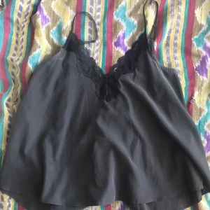 Black suede lace detail ZARA camisole size S